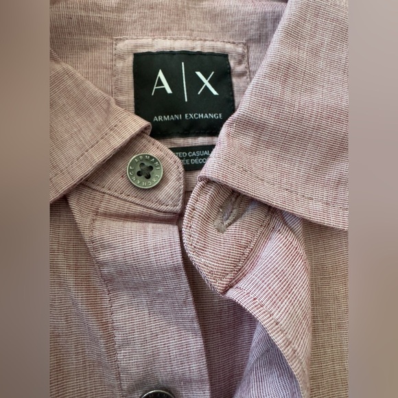 ARMANI EXCHANGE Men's Pink Short Sleeve Shirt 👔 - Picture 7 of 8